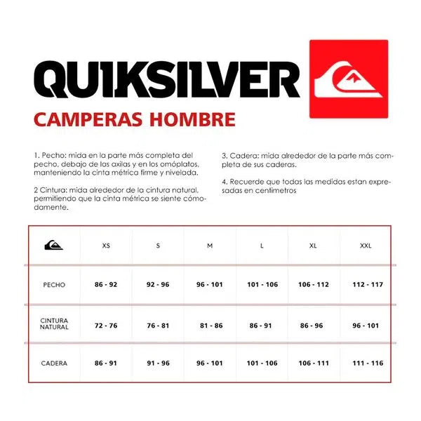 Campera QUIKSILVER MISSION PRINTED BLOCK Negro/Gris